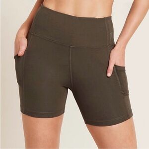 BOODY Dark Olive Green High Waisted Viscose Bike Shorts